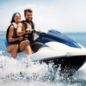 Bali Jet Ski rider carving turn on turquoise water