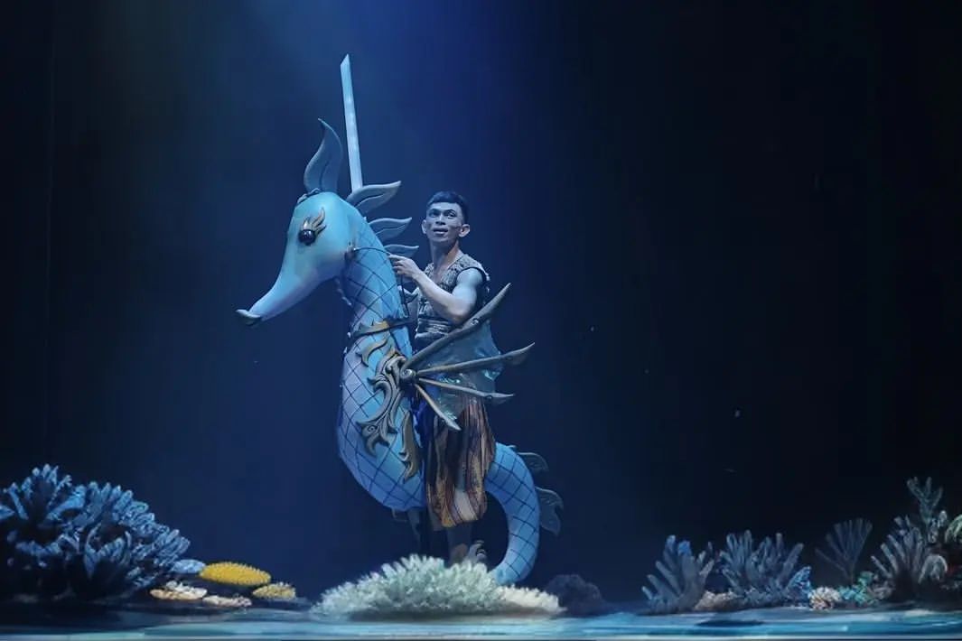 Dolphin Presentation during marine show in Bali